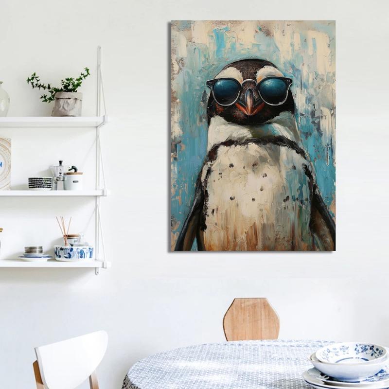 Sakura Fuchs Pinguin Eule Adler Waschbär Flamingo Poster Druck Tier Leinwand Malerei für Wohnzimmer Heimdekor