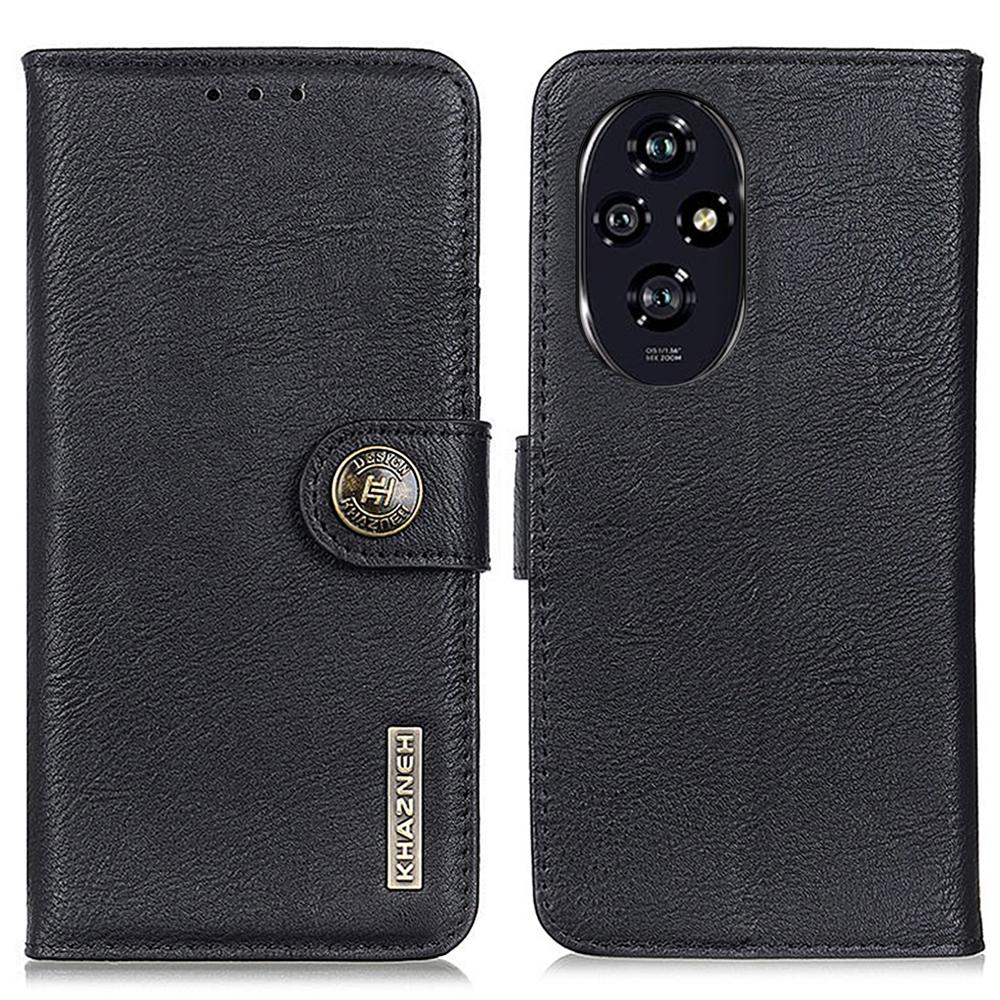 KHAZNEH For Honor 200 Pro 5G Case Cowhide Texture PU Leather Wallet Phone Cover