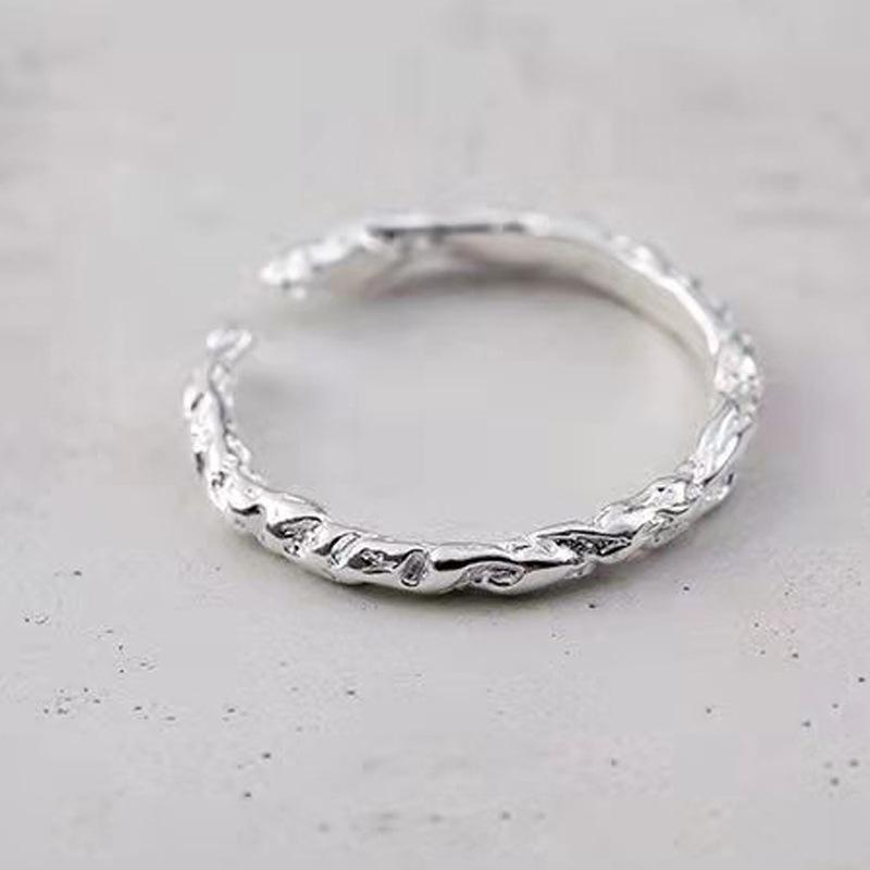 Silver Color Irregular Bumpy Ring Female Opening Adjustable Index Finger Rings for Women Fashion Jewelry Accessories Anillos