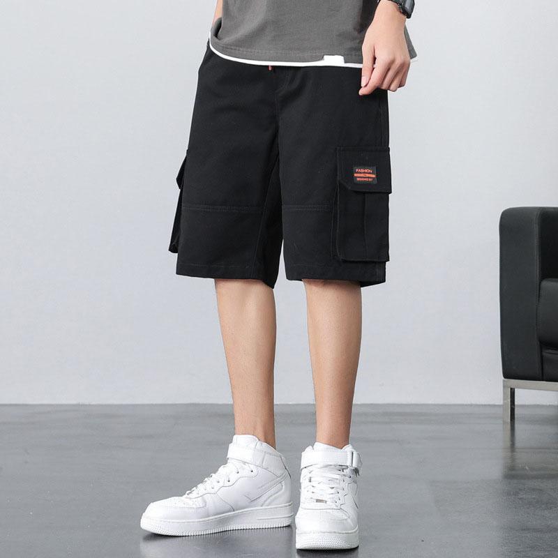 Men's Thin Casual Pants Loose Sports Style Cargo Shorts Summer Breathable Cool Five Pants Beltless Comfortable Sports Shorts