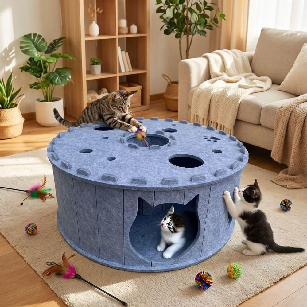 Wear-Resistant Felt Cat Toy Tunnel Breathable Cat Hiding Nest  for Cats Kittens