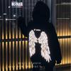 Reflective Hoodies The Angel On Your Back Letter Printed Street Style Thick Unisex Hoodies Winter Warm Pullover Coat Women Punk Hoodies