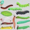 Large Soft Silicone Simulation Green Caterpillar Silkworm Model Tricky Scary Toy Early Education Cognition Decor Prop