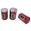 3PCS Set Reusable Food Storage Jars Transparent Windows Colorful Stainless Steel Containers Durable Food Containers Home Kitchen