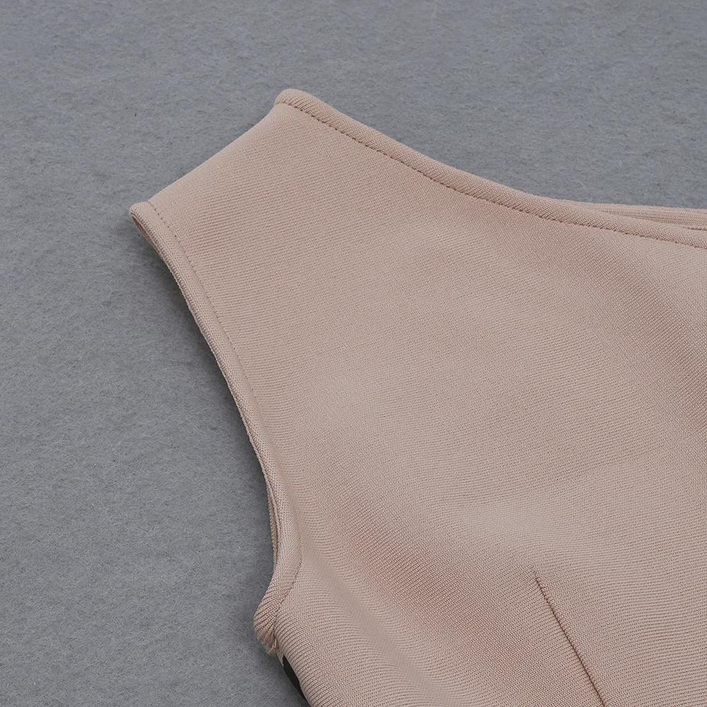 Dámské sexy pruhované bandážové šaty na jedno rameno s rozparkem