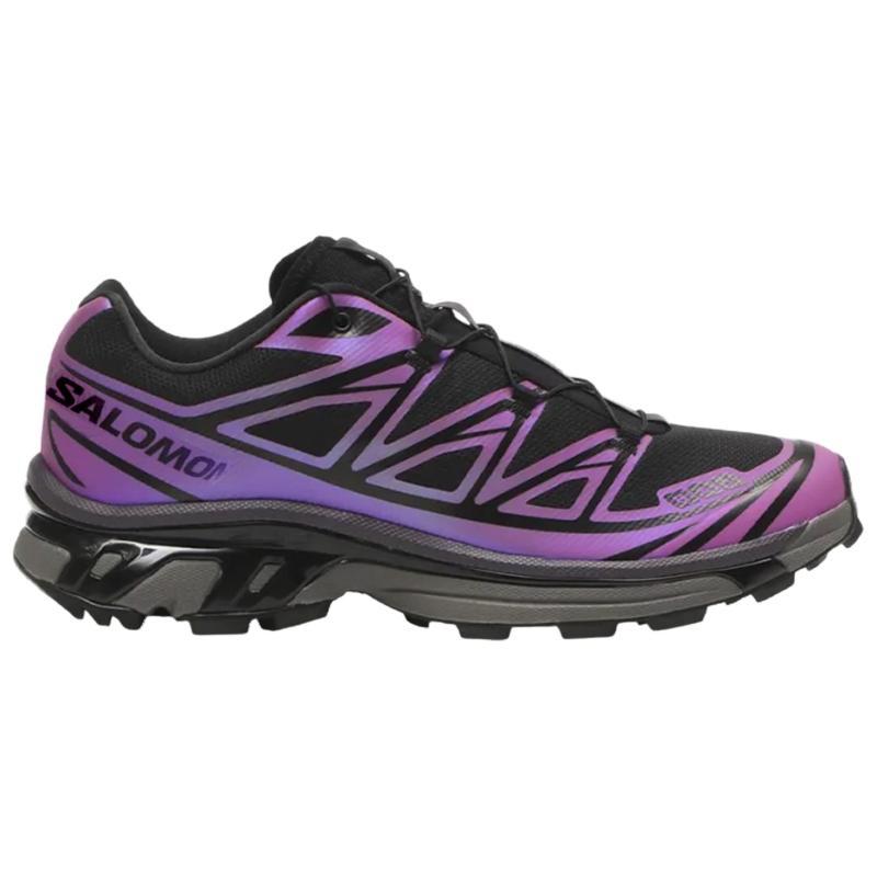 SALOMON XT 6 Running Shoes Unisex Black Purple Sneakers 477956