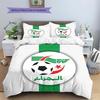 Algeria National Football Team Pattern Bedding,Quilt Set Quilt Cover Pillowcase Home Birthday Gift(1 * duvet cover + 2 * pillowcase, without core)