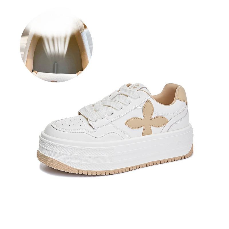 

Белые туфли Muffin Thick Bottom Single Shoes Женские увеличенные спортивные женские туфли 40 абрикосовый