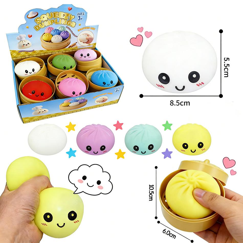 1Pcs Colors Are Randomcolorful Dumpling Stress Balls - Reusable Low Rebound Decompression Toys Unique Home Decoration & Gift Ide