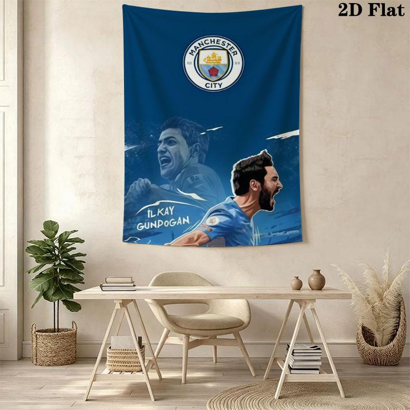 Royal MCFC CrownWall Hanging Printed Fabric Blanket Decorative Tapestries for Bedroom Living Room Home Decor