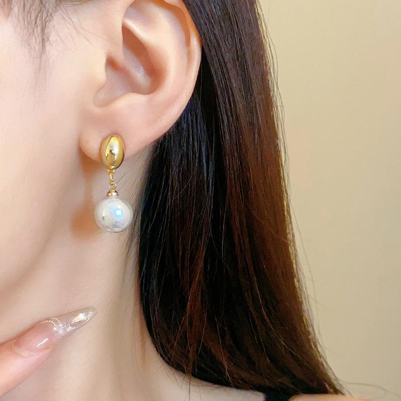 Korean Fashion S925 Sterling Silver Pearl Drop Earrings - New 2024 Versatile High-End Style for Women