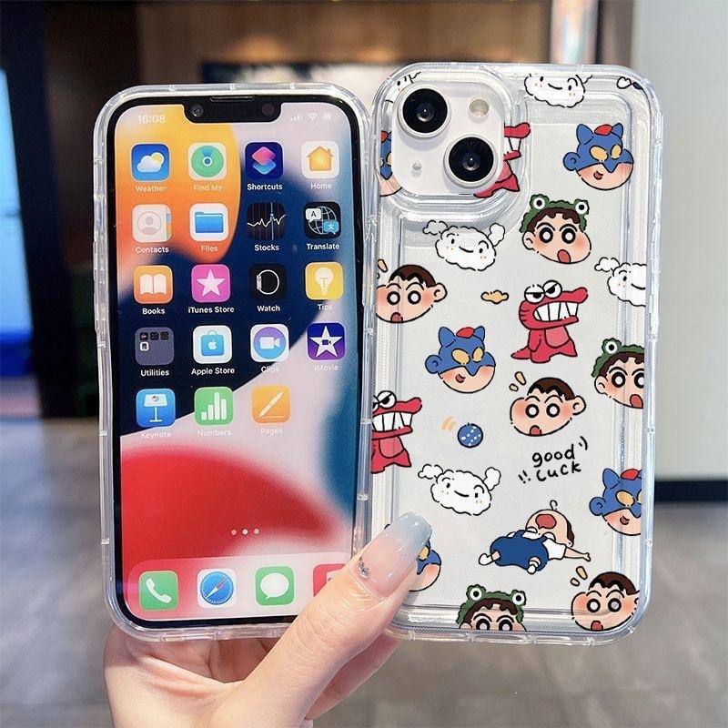 Applicable to Apple 14 protective case creative iPhone13promax mobile phone case 15 cartoon personality transparent anti-drop soft