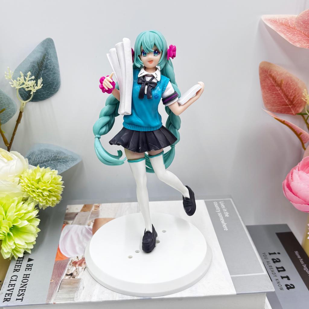 Hatsune Miki Anime Character Kawaii Pvc Model Standing and Sitting Doll Action Doll Collection Decorations Christmas Playthings Presents