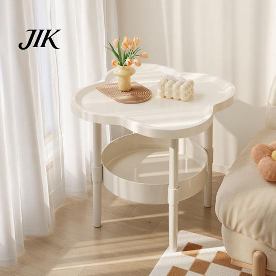 Bedside Coffee Table 2-Tier Flower Shaped Side with Open Storage Shelf Multifunctional Multi-functional Nightstands Living Room Bedroom Office