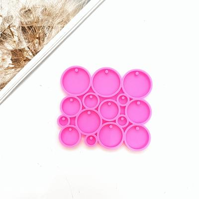Shiny Round Circle Silicone Keychain Mold Many Circles Tiny Resin Epoxy Mold for DIY Earrings Craft 5 /3.3/2.3/1.7/1.2cm