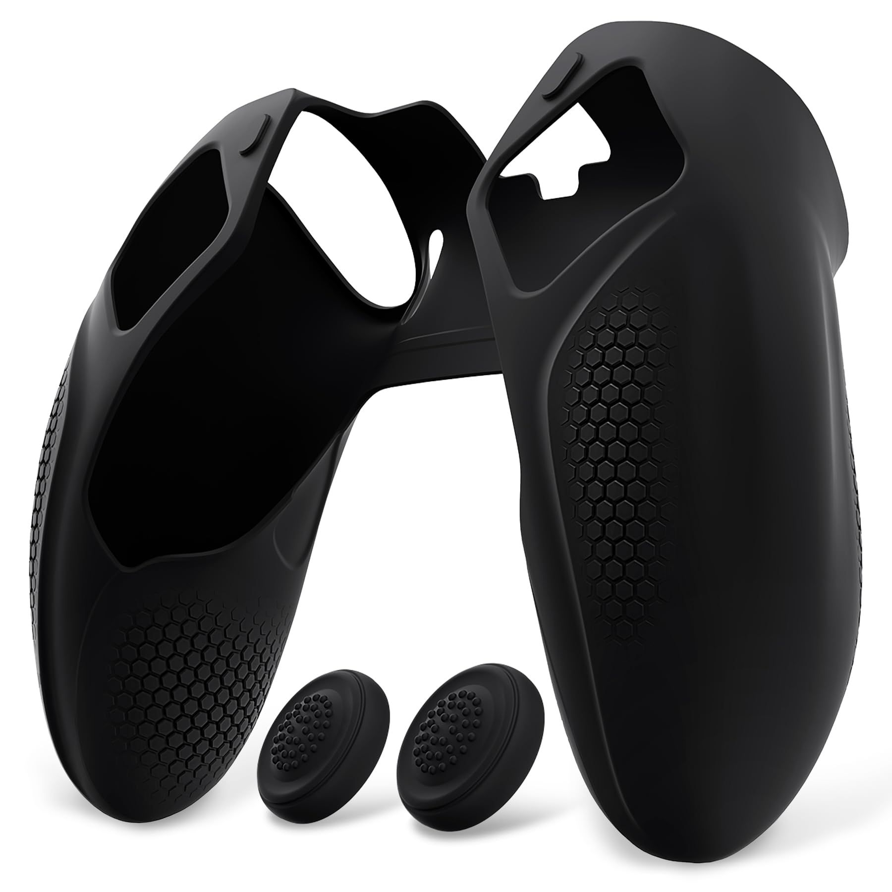 

PlayVital Ninja Edition Відкритий Дизайн Силіконова Накладка-Шкіра для PS5 Edge Ергономічний Захисний М який Гумовий Чохол з Ковпачками для Великих Пальців для PS5 Edge Бездротовий чорний