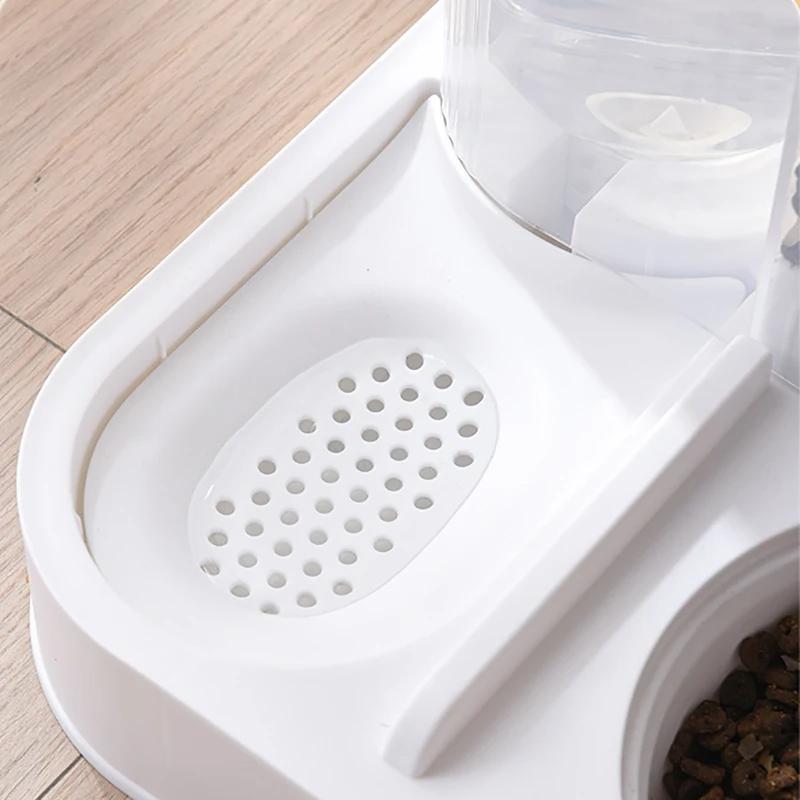 Katzennapf Automatischer Futterspender für Katzen, Hunde, Haustiere, Wasserspender, Integrierter Katzennapf, Katzenfutterbecken, Hunde, Fressen, Trinken