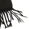 Used HERMES scarf stole fringe logo embroidery 100% cashmere black
