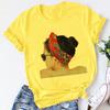 Yellow Plus Size T Shirt Women Summer Print Lady Casual T Shirt Tops Harajuku Streetwear