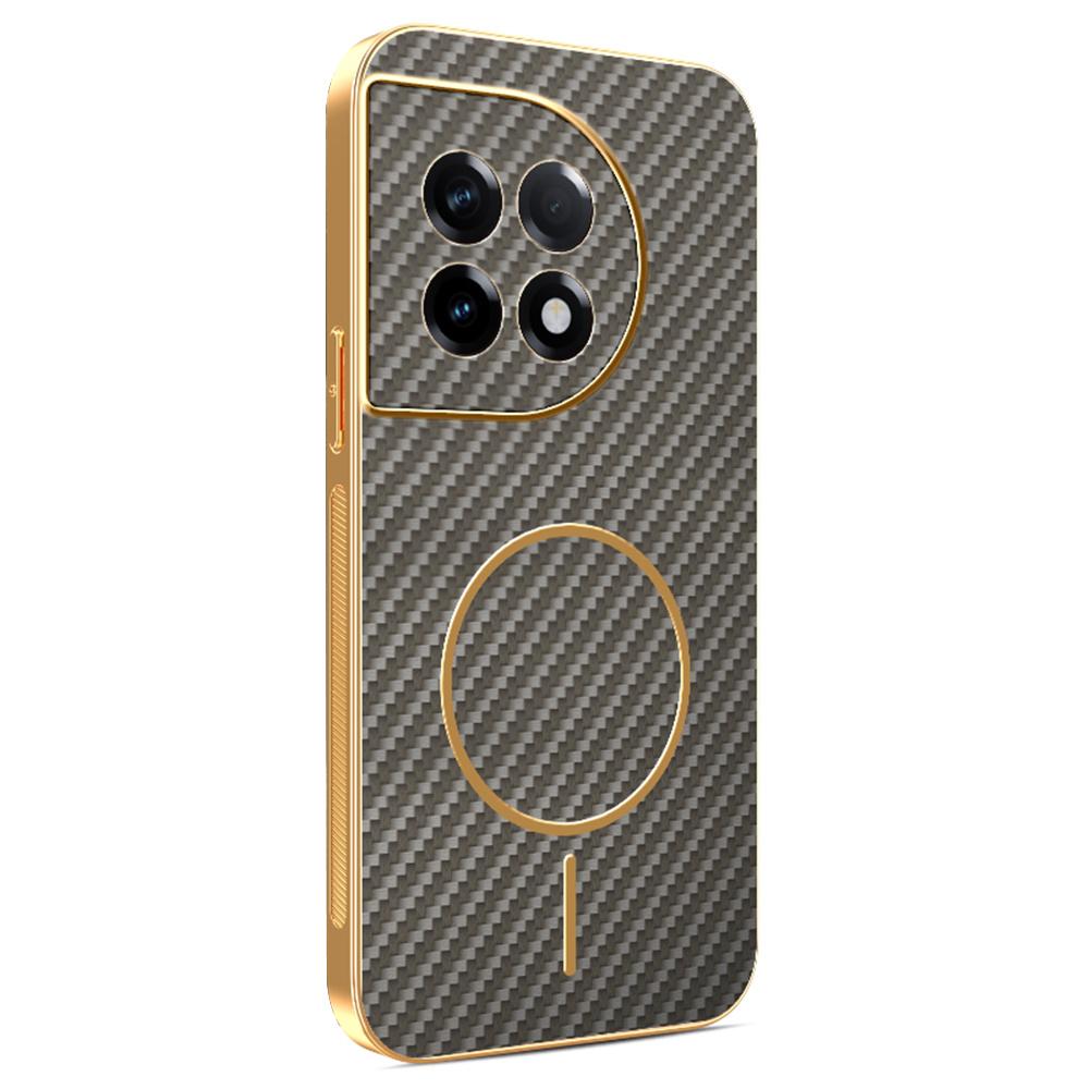 For OnePlus Ace 2 5G/11R 5G Phone Case Carbon Fiber Textured Electroplated TPU Back Cover