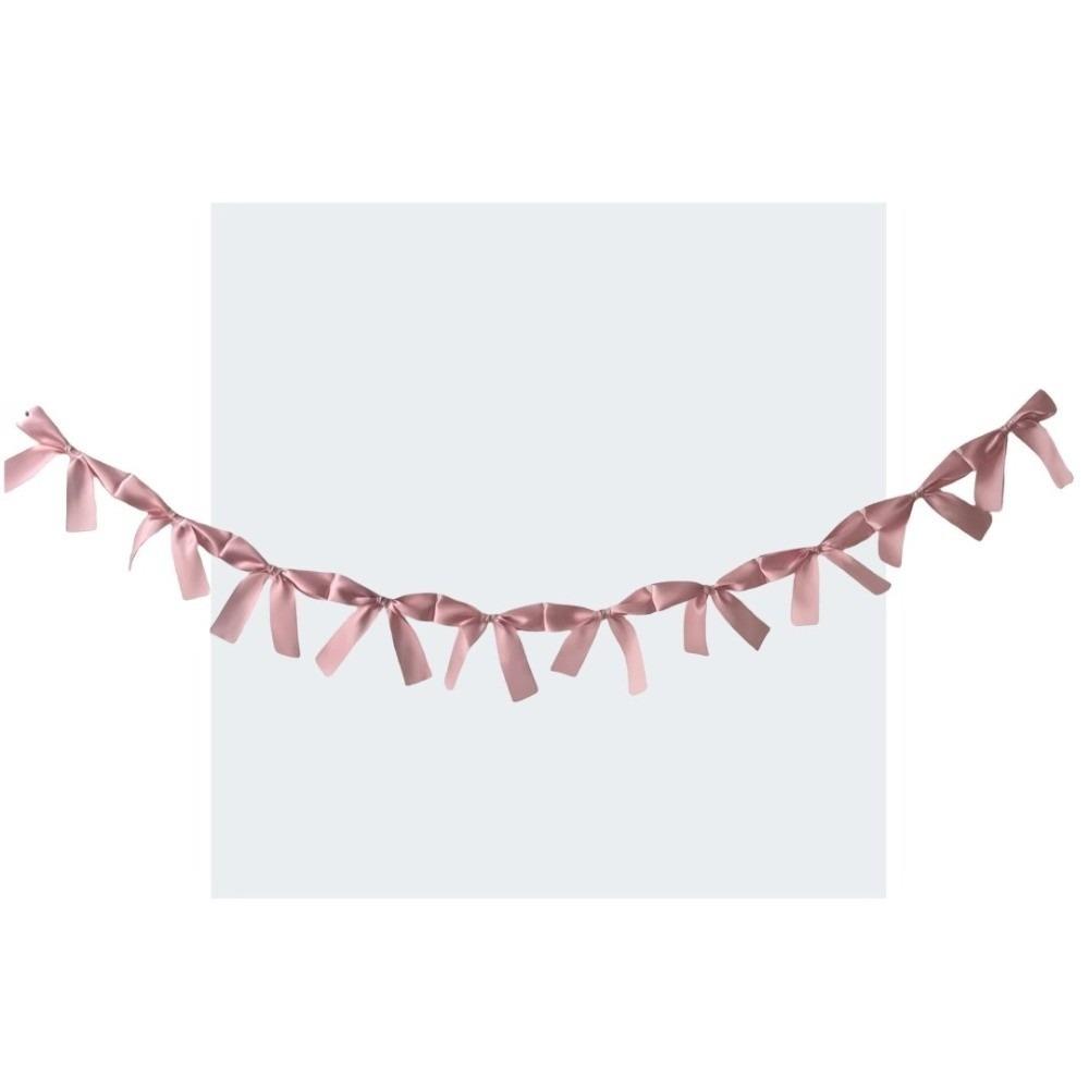 Satin Bow Webbing Hanging Garlands Handmade Photo Props Ribbon Banner Pink White Blue Nursery Decor Party Banner