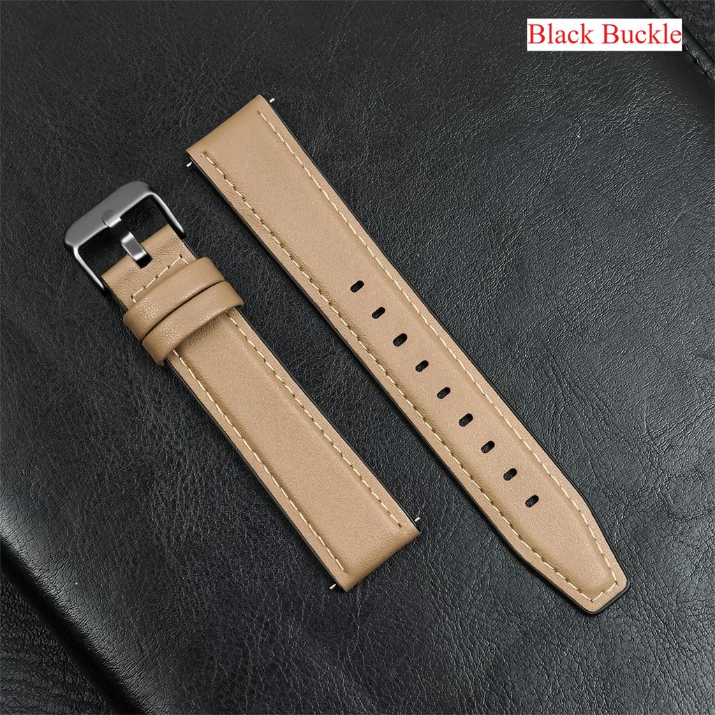 20mm 22mm Leather Silicone Strap for Samsung Galaxy Watch 6 Classic Gear S3 7 6 5 4 40 44mm Band for Huawei GT4 Ultimate Redmi W