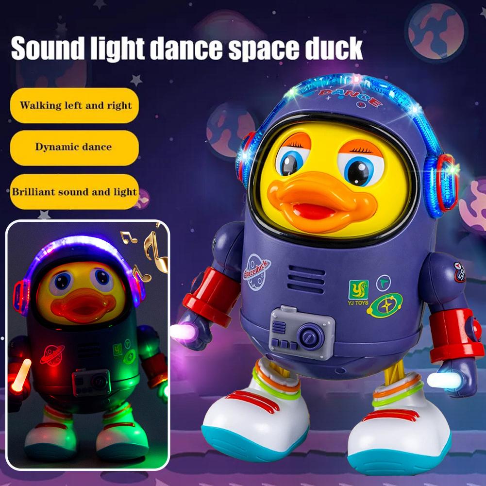 Electric Space Duck Electric Toys With Lights And Sounds Moving Walking Dancing Toys For Toddlers Children'S Interactive Toys