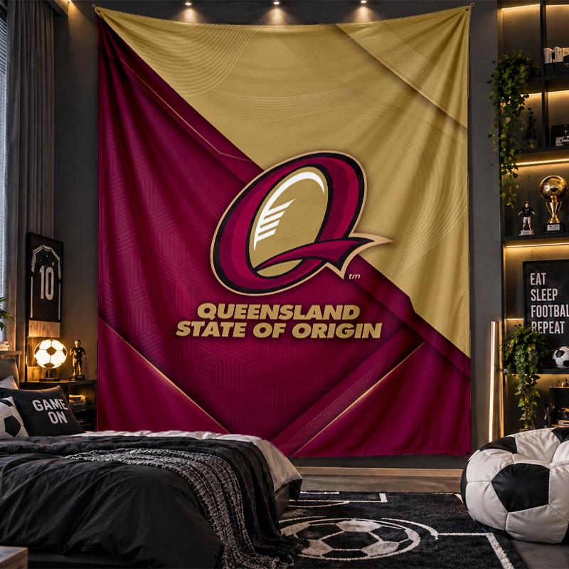 Duvara Asılan Goblen Queensland Maroons Baskılı Kumaş Salon Yatak Odası Ev Dekorasyonu İçin