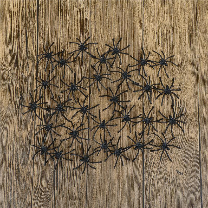 Lots 30Pcs Halloween Plastic Black Spider Joking Toys Decoration Realistic Prop