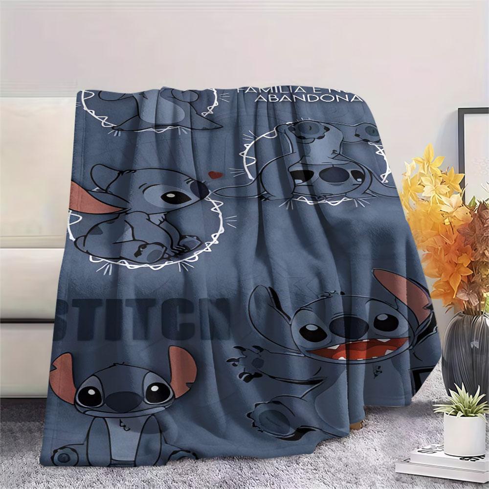 Stitch Cartoon printing Flannel Blanket Bedroom Sofa Camping Warm blanket Gifts for family and friends-MJ003