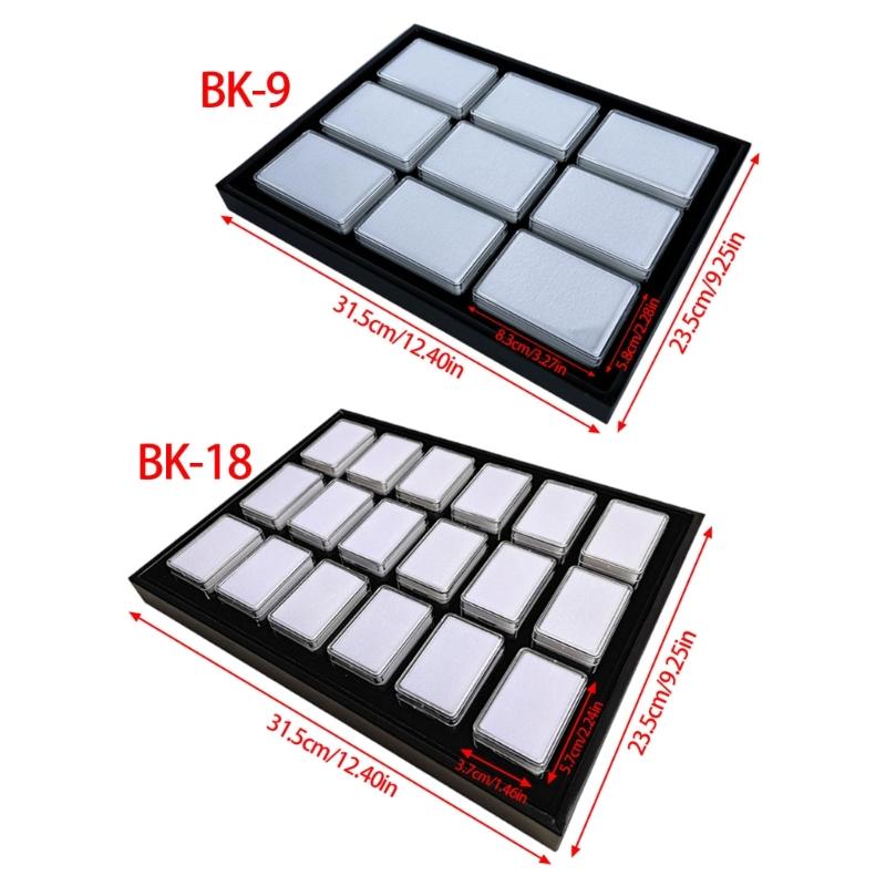 Tall Rectangular Organizers Box For Loose Stone Samples Waterproof PU Material Jewelry Showcase