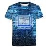 3D Print Circuit Board Graphic T Shirt For Men Summer Fashion T-shirt Electronic Chip Creative Tee Shirts Women Gym Clothes Tops