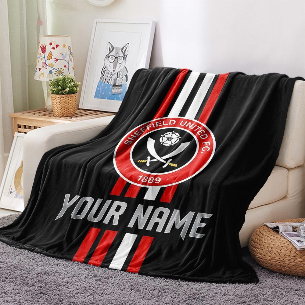 Custom Name Sheffield United Flannel Blanket, High quality Comfortable for All Seasons, Home Decor, Warmth and Comfort