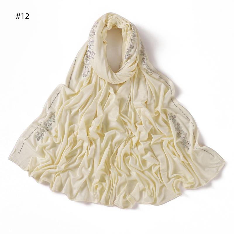 

Modal 97%Cotton Jersey Hijab Scarf Long Muslim Shawl Plain Soft Turban Tie Head Wraps For Women Africa Headband 170X70Cm