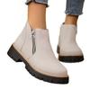 Round-toed Shoes, Side Zipper Boots, Short Boots, Chunky Heels, New Size Short Boots for Women