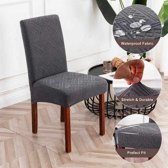 Fodera per sedia impermeabile Fodera per sedia solida elasticizzata Fodera per sedia jacquard morbida Fodera per sedia Protezione per mobili per sala da pranzo casa