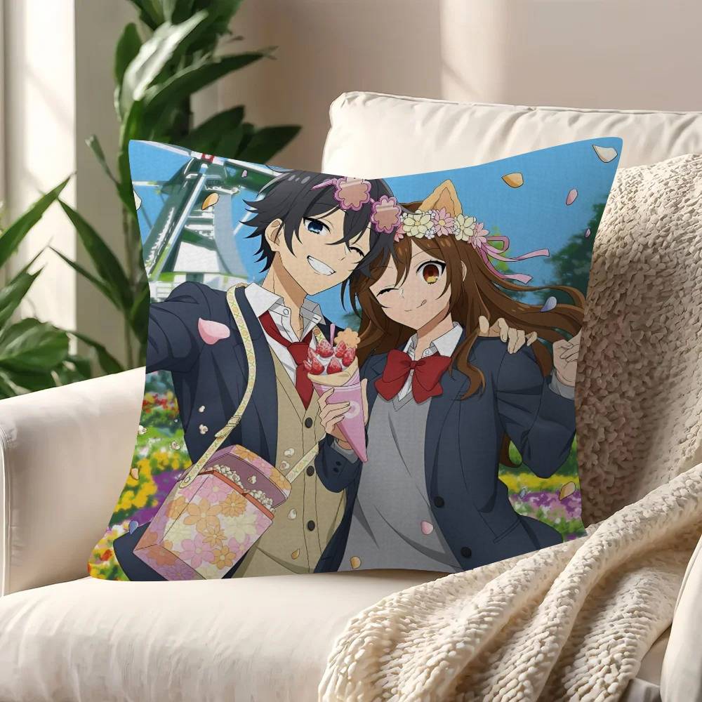 Hot Japanese Anime H-Horimiya Office Cushion Pillowcase Car Cushion Cover45X45Cm Lumbar Pillowcase Sofa Pillowcover