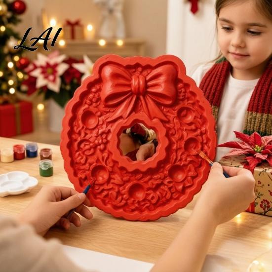 Creative DIY Home Decor Christmas Stepping Stone Mold Silicone Tree Santa Wreath Gingerbread Man Design Artistic Garden Ornament Mold Non