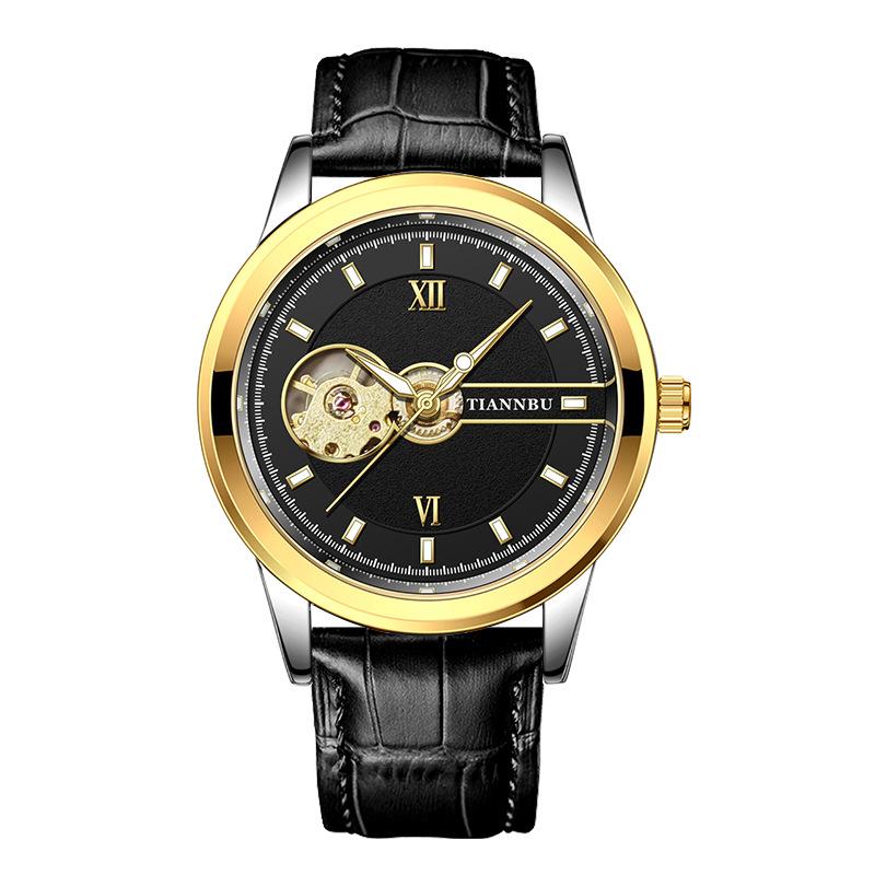 Tianbo Tourbillon Watch Men S Waterproof Mechanical Watch Automatic Steel Belt Hollow Tide Luminous Business Watch