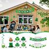 Irish Party Banner Decorations Set Shamrock Letter Banner Hanging Swirl Decor for Christmas Tree Home Craft Party Decor