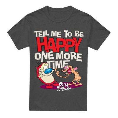 Ren & Stimpy Unisex Adult Tell Me To Be Happy T-Shirt
