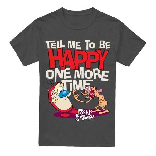 Ren & Stimpy Unisex Adult Tell Me To Be Happy T-Shirt