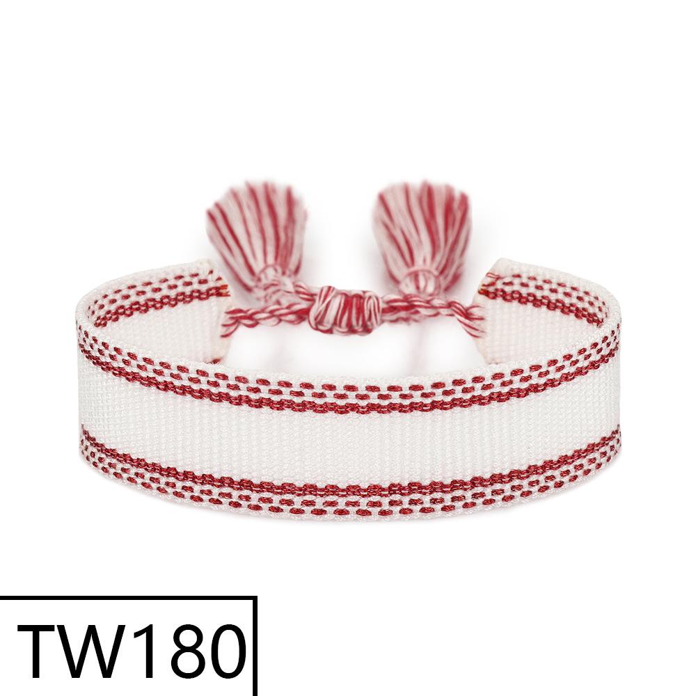 Customizable Handmade Bohemian Tassel Bracelet with Embroidered Logo - European & American Ethnic Friendship Style