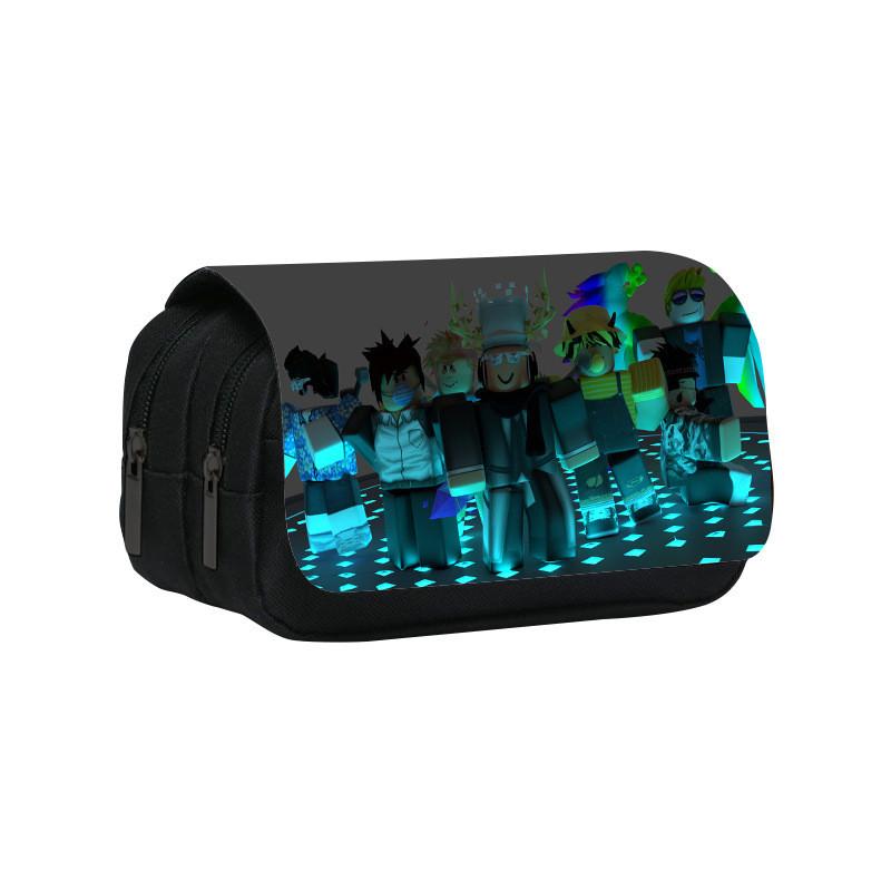 Roblox Cartoon Pen Pouch With Double Layer Design And Nylon Material For Kids