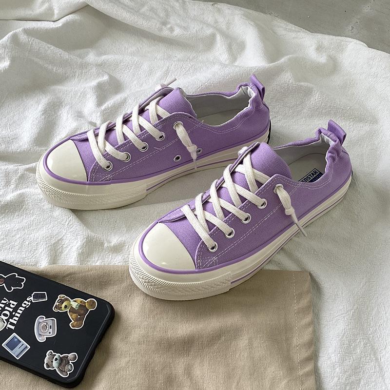 New student one-pedal lazy shoes board shoes retro canvas shoes 116