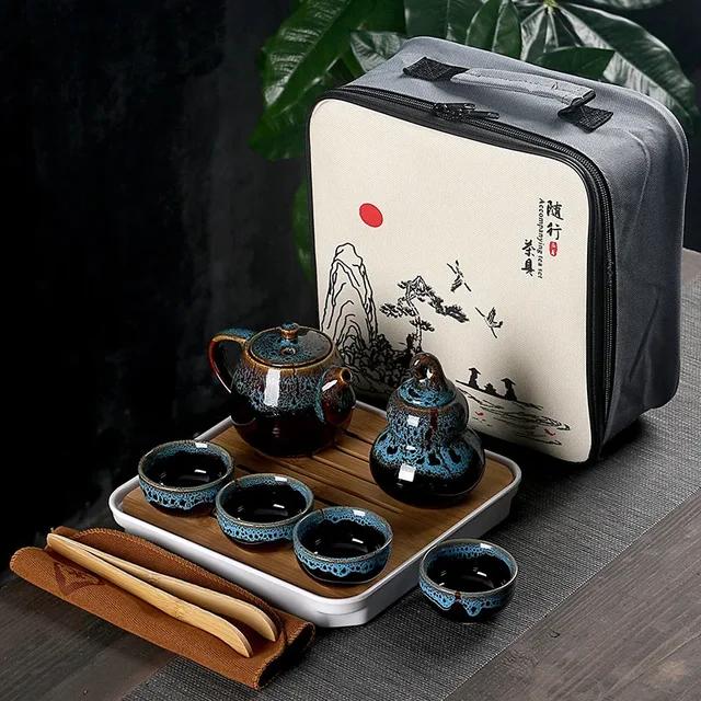Portable Travel Tea Set With Bag Teeware Teware Coffee Teapot and Cup Chinese Pot Coffeeware Teaware Gaiwan Bar
