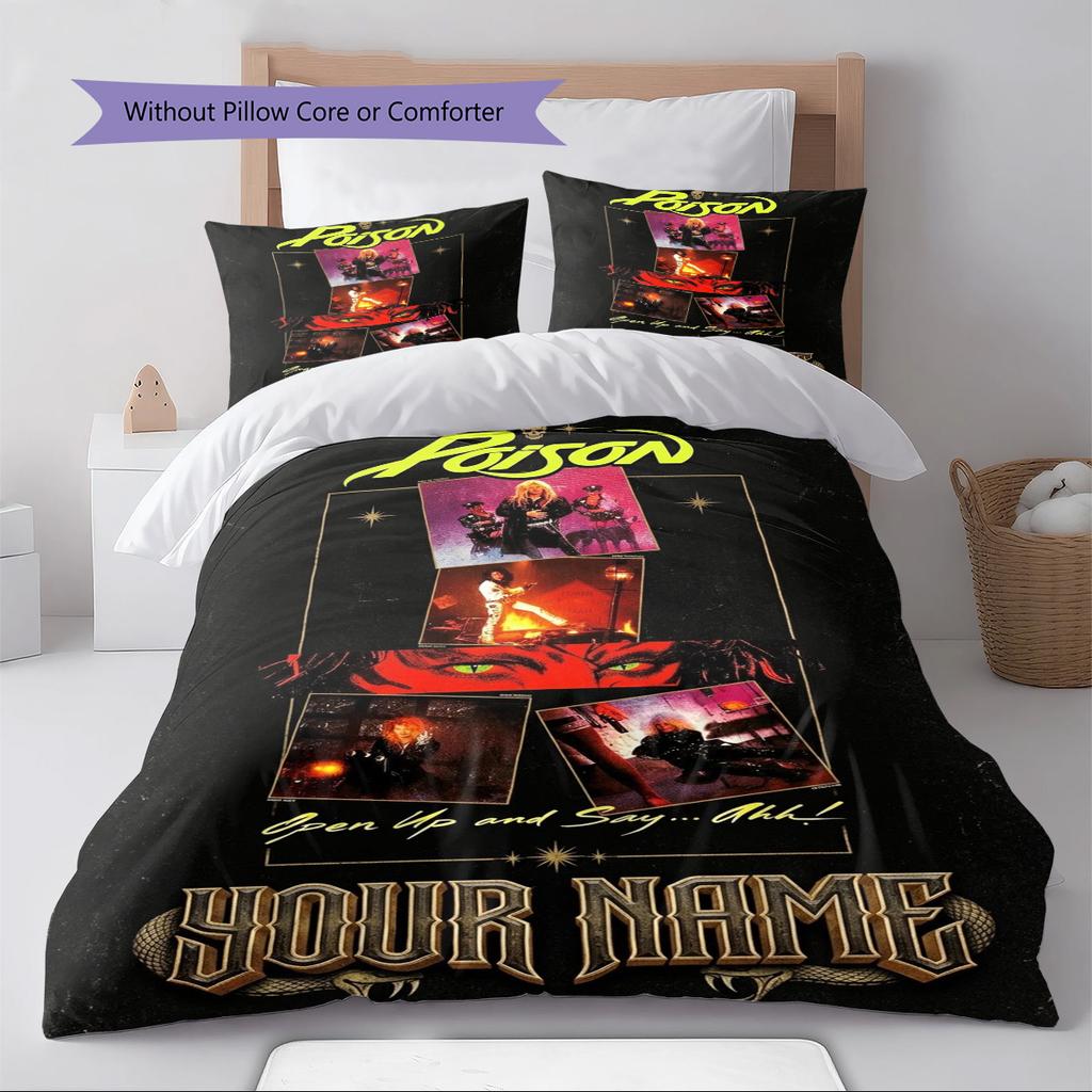 Name Custom Poison Pattern Bedding Set Quilt Cover Pillowcase Home Decor Gift (1 * Duvet Cover + 2 * Pillowcase, Without Core)