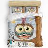 Christmas Cartoon Owl Duvet Cover Bed Bedding Set For Double Home Textile Quilt Cover Pillowcases Bedroom Bedding Set (No Sheet)