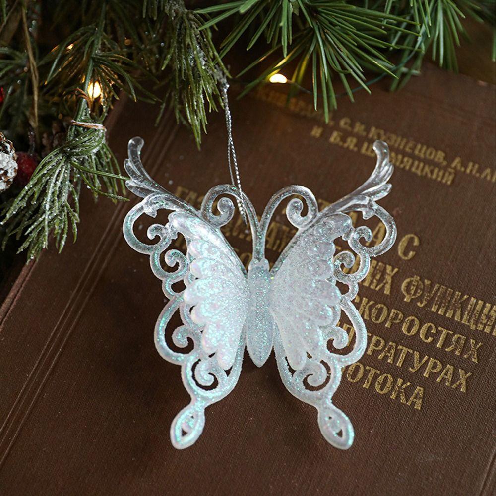 

Wreath Carousel Butterfly Christmas Elk Pendant Colourful Merry Christmas Decor Party Favors