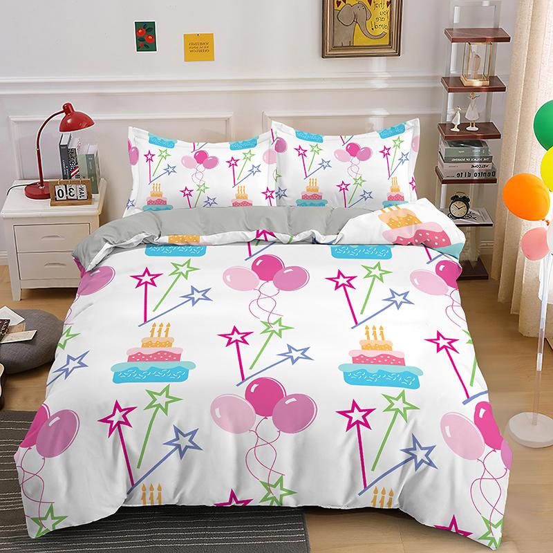 Coffee Cake King Queen Duvet Cover Lovely Afternoon Tea Drawing Bedding Set For Adult Western Drink 2/3pcs Polyester Quilt Cover